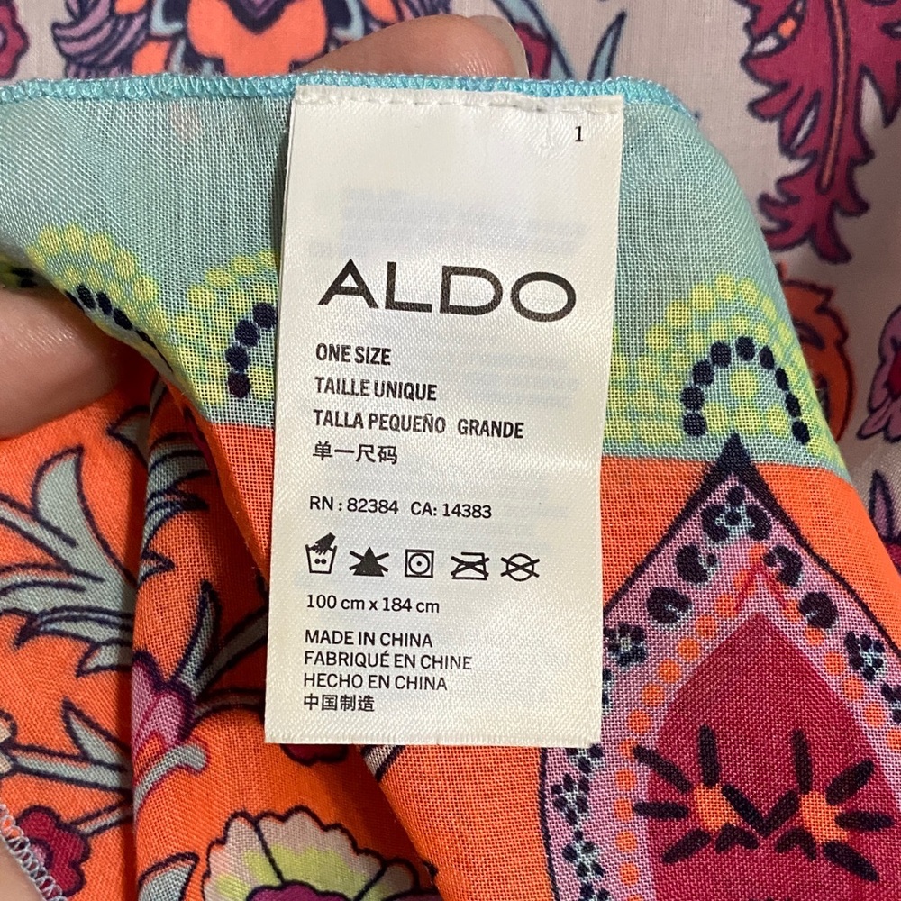 Aldo Colorful Bohemian Scarf with Tassels - Picture 11 of 12